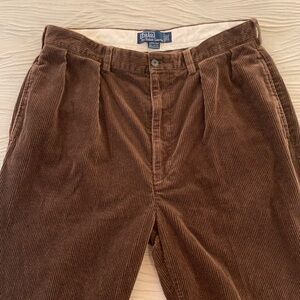 Vintage Polo Ralph Lauren Andrew Double Pleated Corduroy Pants, Size 35x30